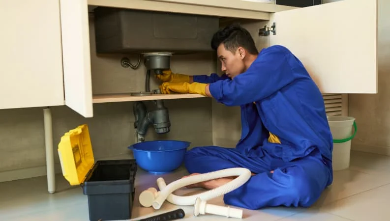 Installateur unter K&uuml;chensp&uuml;le